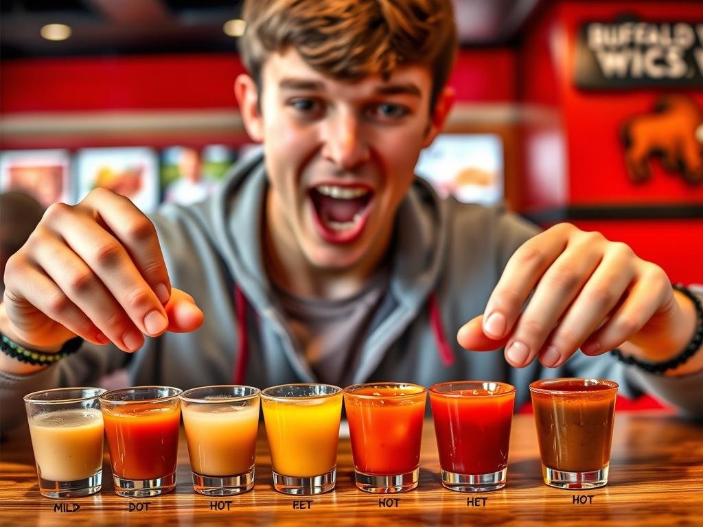 different Buffalo Wild Wings sauce heat levels on the Buffalo Wild Wings Scoville Chart